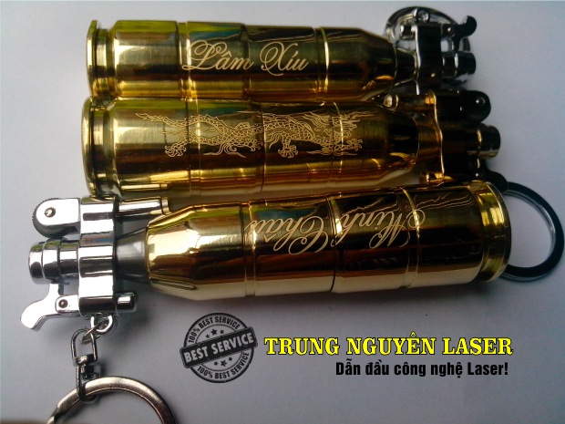 Khắc chữ, khắc tên, khắc hoa văn, khắc thư pháp, khắc logo, khắc rồng lên vỏ đạn bằng laser