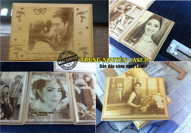 Khắc Logo, Khắc thông số, khắc mã vạch, khắc thư pháp lên Gỗ bằng Máy Laze