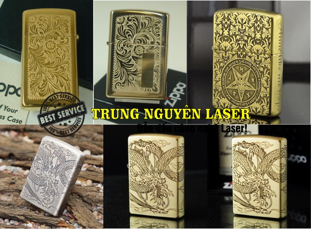 Khắc Laser lên bật lửa hộp quẹt Zippo tại Sài Gòn và Hà Nội