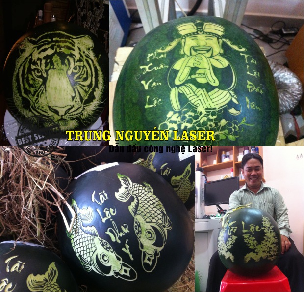 Khắc Laser Bòng Bưởi Dừa Dưa Hấu tại Tphcm Sài Gòn và Hà Nội