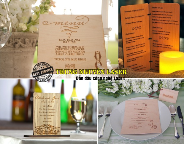 Địa chỉ sản xuất menu bằng gỗ theo yêu cầu lấy liền giá rẻ